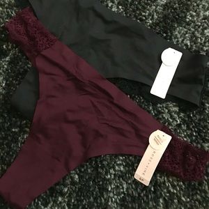 Rose and Vine Laser-Cut Panty Bundle Thongs Small